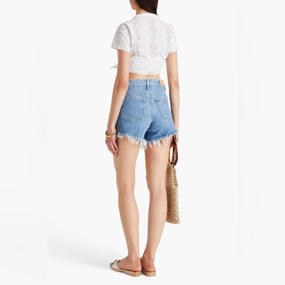 PAIGE Asher distressed denim shorts size 32 NWT - Picture 2 of 6